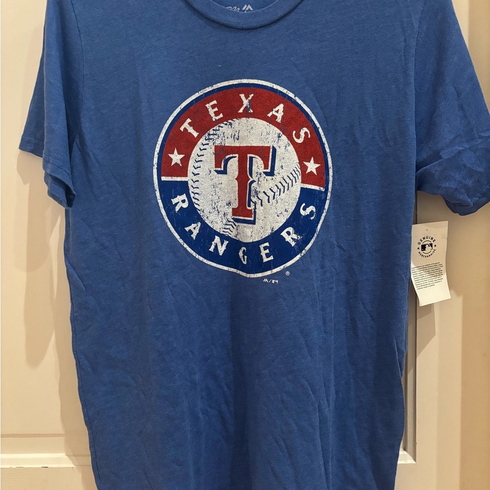 Texas Rangers #53 Garcia Blue and Red Short Sleeve Tee - Picture 2 of 5